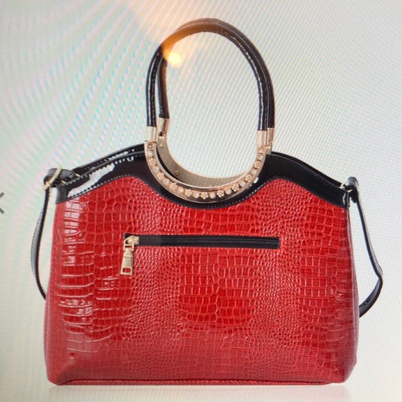 RED LIZARD SKIN BAG - Picture 3 of 7